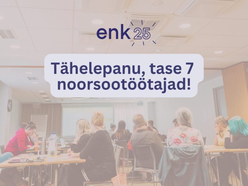 TÄHTIS UUENDUS TASE 7 NOORSOOTÖÖJUHTIDELE eraldi laagrikasvaja ja -juhataja osakutse pole enam vajalik