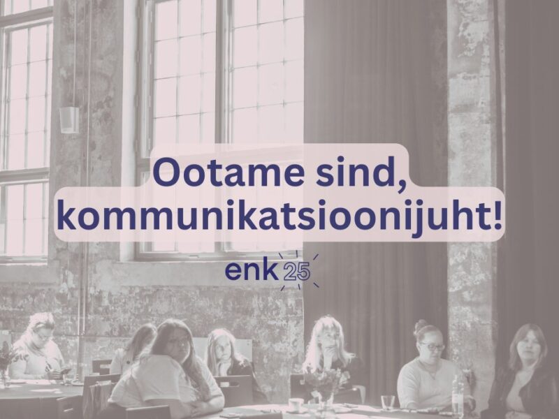 Tööpakkumine kommunikatsioonijuht - Eesti Noorsootöötajate Kogu